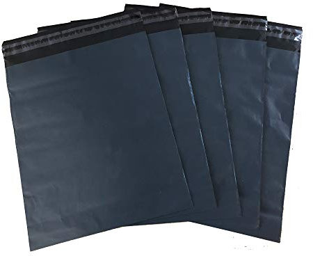 100St. Folienversandbeutel Versandbeutel Versandtasche 20x35cm, selbstklebend, Extra Dick, Schwarz.