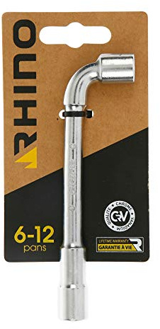 RHINO - Clés tubulaires et à pipe, Clé à pipe débouchée 9 mm, Clé tubulaire - Diamètre 9 mm - Empreinte 6/12 pans - Fabriqué en Acier (Chrome Vanadium) - Garantie à vie - Plusieurs tailles disponibles