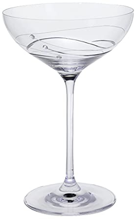 Dartington Crystal Single Glitz Champagne Saucer Glass, Transparent (ST2734/7/N)