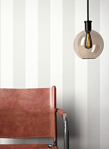 Newroom Vliestapete Grau Streifen Tapete Landhaus Wohnzimmer | Streifenoptik Landhausstil ansatzfrei, Streifentapete Mustertapete Wandtapete, Flur Schlafzimmer Büro