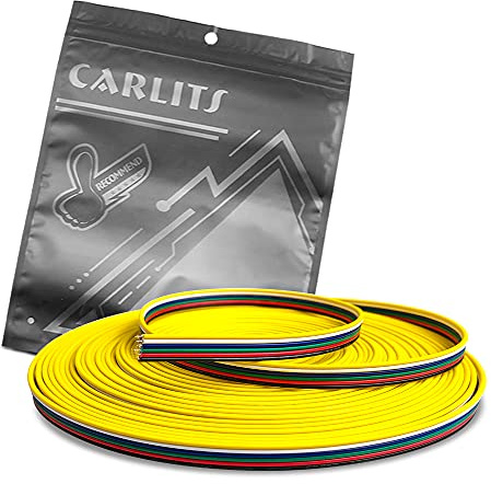 CARLITS 22AWG 6pin 20M RGBWW Câble D'extension de Fil 6x0.32mm² Toronné Cuivre 6 Broches pour 6 Couleurs RGB CCT LED Bandes Lumineuses 3528 5050