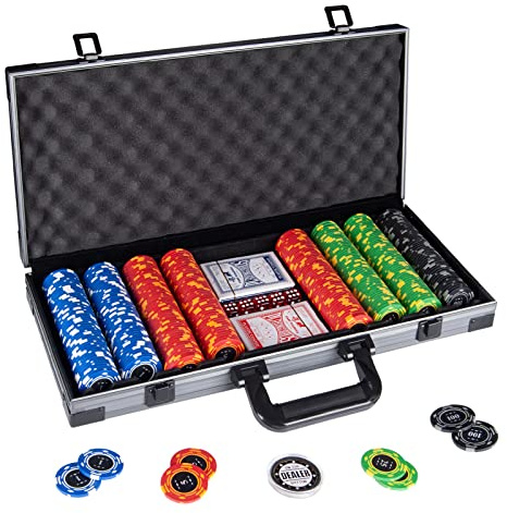 Comie Clay Poker Chips,400PCS 14 Gram Chip Set with Deluxe Travel Case, Numbered Chips,Poker for Texas Holdem Blackjack Gambling…