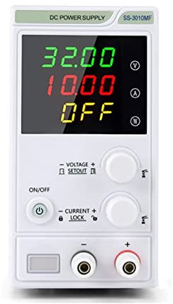 YZACK Laboratory DC Power Supply Unit Adjustable 4 Digit Mini Lab Bench Power Supply Source Memory Function Voltage Regulator (Color : ABF-3010MF set1, Size : 1)