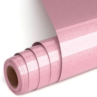 Plotterfolie Textil Glitzer Rosa, Flexfolie Plotter Textil 30.5x182cm Transferfolie Plotter Flexfolie für Cricut und Silhouette Cameo,Rosa Heat Transfer Viny Plotterfolie für Kleidung, Mützen