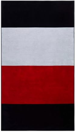 Tommy Hilfiger Unisex Badetuch mit Logo, Mehrfarbig (Desert Sky/White/Red), Einheitsgröße