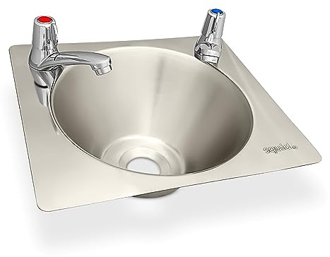 S10i Inset Stainless Steel Hand Wash Basin, Sink, Plus Pair Lever Taps