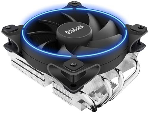 Low Profile CPU Air Cooler Gl-46U, PCCOOLER High Performance CPU Air Cooler with Silent Pro PWM 120mm CPU Fan, Blue LED, Universal Metal Bracket, Compatible with Intel LGA 1700/1200/115X AMD AM5/AM4