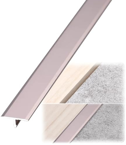 Aluprofil Übergangsprofil T-Profil | Leicht Zu Schneiden Boden -Teppich Laminat Übergangsleiste Flach | Pflegeleicht Übergangsschiene Dehnungsfugenprofil Vinyl, Arbeitsplatte Abschlussleiste