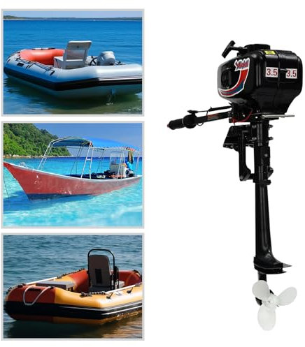 Außenbordmotor 3.5hp, Außenbordmotor Fischerboot Motor, Schwarz, Anwendbare 2-4 Meter Schiffs, ist passend zu aufblasbaren Booten, Fischerbooten, Segelbooten und kleinen Yachten