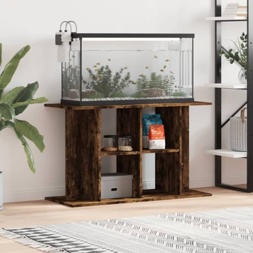 Festnight Aquarium Unterschrank mit Stauraum Aquariumständer 100 x 40 x 60 cm Aquariumschrank mit Fächer Räuchereiche Aquarium Mit Unterschrank Aquarium Stand Aquarium Tisch Ständer für Aquarium Holz