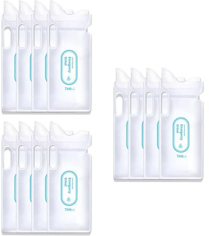 Eruceky 12 Pièces 700ML Sacs d'Urine Jetables, Sacs Urine Portable, Super Absorbant Sacs à Pipi, pour Voiture Long Voyage Camping Adulte Homme Femme Enfant