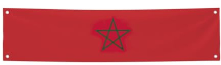 jingong Bandera de Marruecos con estampado de bandera de Marruecos para fiestas, cumpleaños, bodas, graduaciones, interiores y exteriores