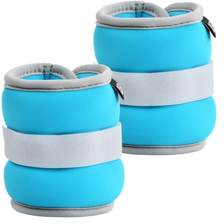 2 Pezzi Peso Caviglia, 0,25/0,5 kg Polsiere Appesantite, Cavigliere Pesi Polsini con Pesi per Piede, Cavigliere Appesantite per Fisioterapia Ginnastica Jogging Yoga Aerobica Fitness (Blu,2x0,5kg)