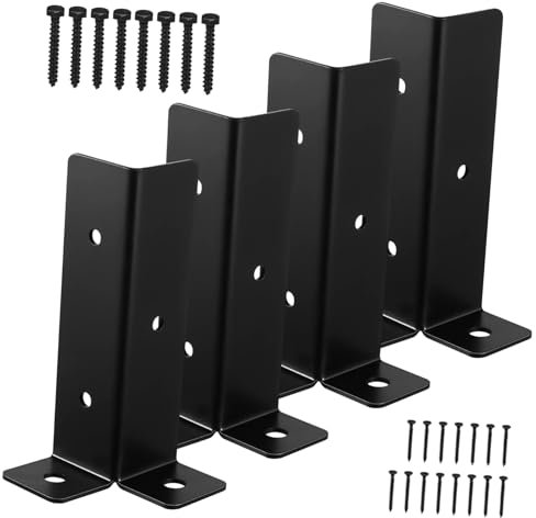 ASAKKURA 4pcs Heavy Duty Fence Post Brackets for Wooden Gazebo Base Post Base Bracket for Fencing Repair and Support for Garden Fence Panels