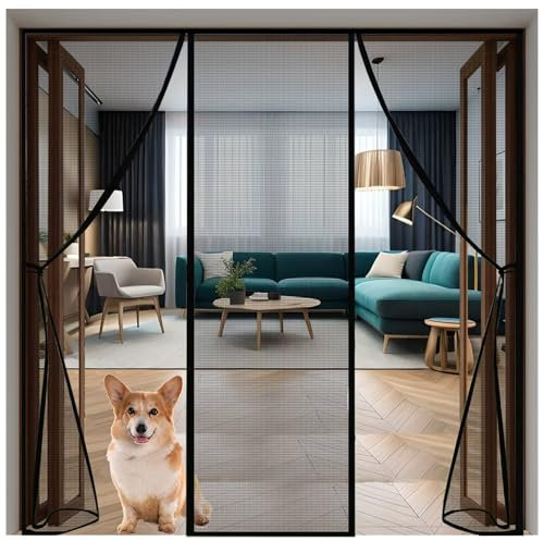 Zanzariera Finestra 145x180cm(57x71in) Magnetica Zanzariere su Misura Si Chiude da Sola Rete Anti Insetti per Porte Camera da Letto Casa nero
