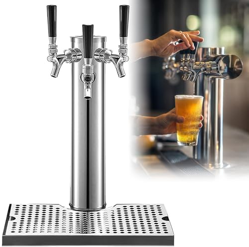 Grifo De 3 Vías Para Torre De Cerveza, Torre De Cerveza De Barril De Acero Inoxidable Con Tubos Preensamblados Y Vástagos De Grifo De Cierre Automático Para Fiestas, Bares