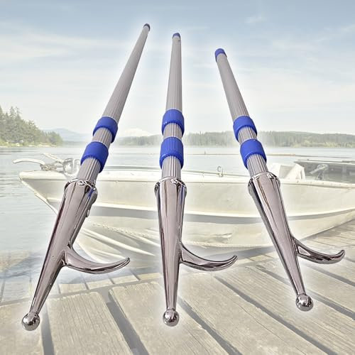 bootshaken 3er-Pack Bootshakenstangen Für Hohe Beanspruchung - Teleskop-Bootshakenstange Aus Aluminium Zum Anlegen - 2 3 4 5 6 M, Einstellbare Reichweite Schiebestange Für Boote(3m/9.8ft/118in)