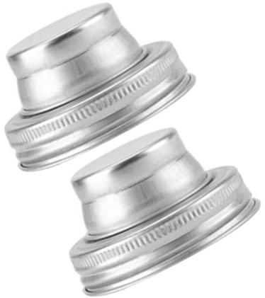 Homoyoyo Mason Jar Shaker Lids Caps Salt Pepper Spice Dispenser Covers 2 Pcs Stainless Steel Airtight Seal Compatible with Cocktail Shaker for Mixed Spices