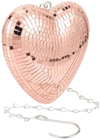 GRIRIW Palla da Discoteca a Forma di Cuore Specchio Decorativo per Feste e Bar 130