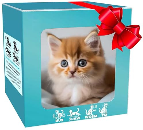 Chat Robot électronique, Chat Robot réaliste, Chat Robot Qui se comporte comme Un Vrai Chat avec Une démarche réaliste, des aboiements/miaulements, Un Battement de Queue, Cadeau électronique pour