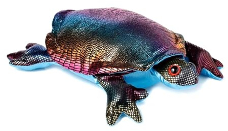 LK Trend & Style Sandtier Schildkröte XXL, 22 cm, 1 kg, Handschmeichler mit Sandfüllung, Schimmernde Oberfläche, Mehrfarbig (Regenbogen dunkel)