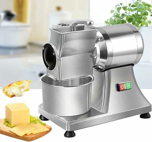OJHGRDFV Rallador de Queso eléctrico, rallador de Queso rotativo Comercial de 550 W, triturador de Queso, Molinillo de Alimentos, Adecuado para Salvado de Pan, Mantequilla, Queso