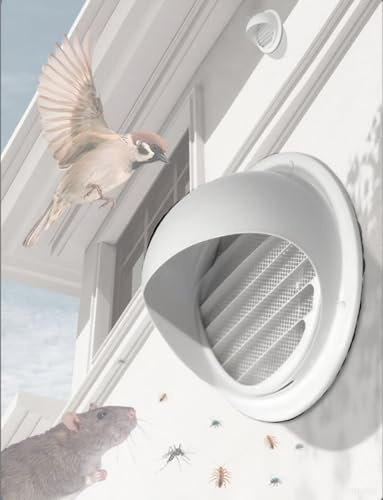 Extractor de pared exterior for programa de extracción, campana extractora de acero inoxidable con malla for cocinas, baños y conductos de HVAC.(18cm/7in)