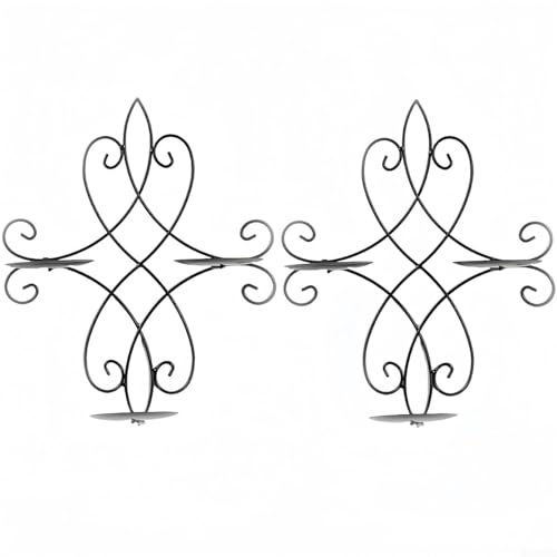 Wand-Kerzenhalter im schlanken Design, 2 Stück, für eine gemütliche Atmosphäre (schwarz)