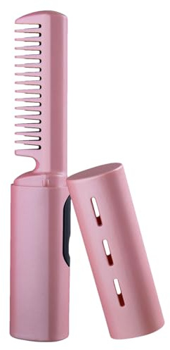 Peigne rechargeable - Mini fer à lisser de 18,5 x 3 x 2,8 cm, chauffante en céramique, contrôle de la température de 3 modes | Fer à lisser sans fil USB pour utilisation dans les salons de