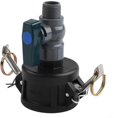 Pumixiy Schlauchadapter mit Außengewindeanschluss für Regentonnen und Sanitärsysteme, Kunststoff-Eimerventil-Zubehör, 2 Zoll auf 3/4 Zoll