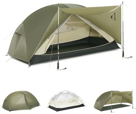 Naturehike Mongar Tent Camping Tent 2 Man Tent Waterproof Ultralight Trekking Tent Hiking Tent Double Layer for Hiking Climbing Outdoor Activities
