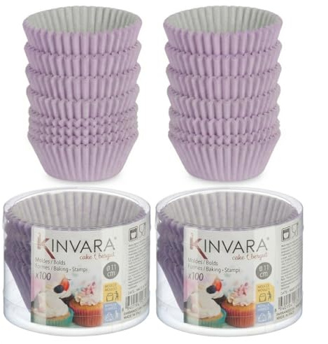 Pack 200 Moldes de Papel para Magdalenas y Cupcakes de Calidad Alimentaria 7,5 cm Moldes de Repostería Extra Resistentes al Horno y Antigrasa Ideales para Muffins y Mesas Dulces (Morado Pastel)