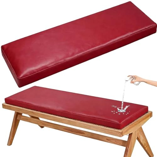 SDNAM Cuscino per Panca Esterni Impermeabile in Ecopelle Cuscini per Seduta Schiuma Alta Densità 45D Cuscino Seduta Antiscivolo Removibile per Giardino Terrazza Interno(#3,35x70x5cm)