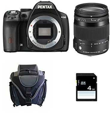 Pentax K50 + SIGMA 18-200 + Bag + 4GB Kit fotocamere SLR 16,28 MP CMOS 4928 x 3264 Pixel Nero