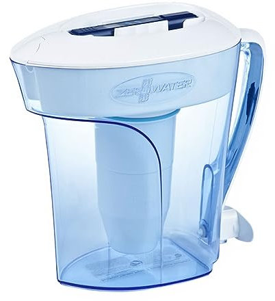 ZeroWater Jarra filtradora de agua de 2,4 L, Libre de BPA y NSF certificada para Reducir la Cal el Plomo y Otros Metales Pesados, Medidor TDS y Cartucho Incluido