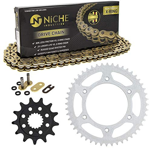 NICHE Drive Sprocket Chain Combo for Honda CRF450R CRF450RX Front 13 Rear 48 Tooth 520V-X X-Ring 116 Links