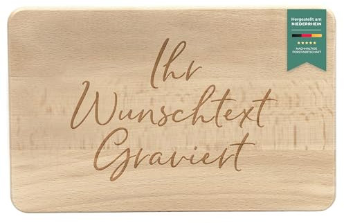 LAUBLUST Frühstücksbrettchen Personalisiert mit Wunschgravur - Geschenk Familie & Freunde | ca. 24x15cm, Holz FSC®