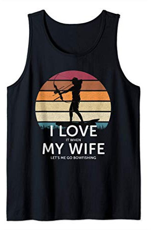 Ich liebe meine Frau Vintage Bow Fishing Design Tank Top