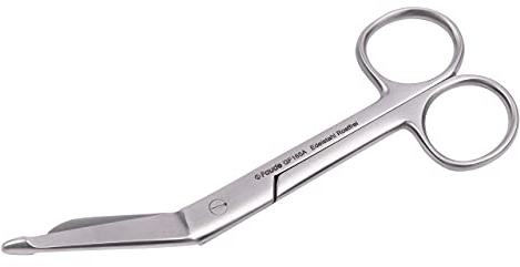 Hochwertige Faude Verbandschere nach Lister - für Verband, Pflaster und Kleider, rostfreier Edelstahl (mittel 14,5cm)