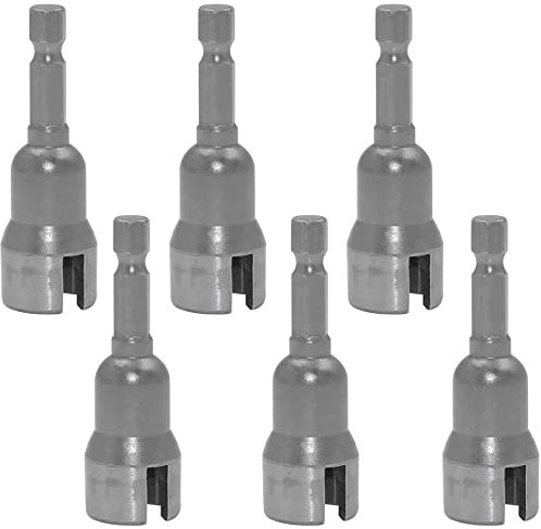 Mesee 6pcs Power Wing Nut Driver Set, Impact Hex Drill Bit 1/4 Inch Socket Adapter Wrenches Tools, Hurricane Shutters Steel Slot Wire Nut Bolts Hooks for Panel Nuts/ Screws Eye/ Q-Hanger
