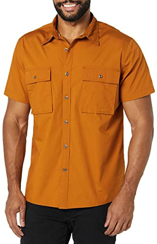 Amazon Essentials Homme Chemise Utilitaire à Manches Courtes avec Deux Poches, Coupe ajustée