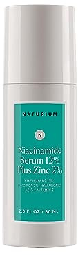 Naturium Niacinamide Face Serum 12% Plus Zinc 2% Jumbo, Anti-Aging, Pore Minimizer & Dark Spot Corrector with Hyaluronic Acid & Vitamin E, Vegan & Cruelty-Free, 2 oz
