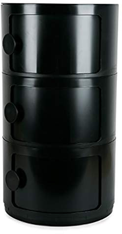 CAPXXIN MRDAER Mini-Nachttisch, rund, Aufbewahrung, Beistellschrank, nordische Kunststoffschublade, Nachttisch, Nachttische, Schlafzimmer-Beistelltisch (Color : Black 32x58cm) Needed