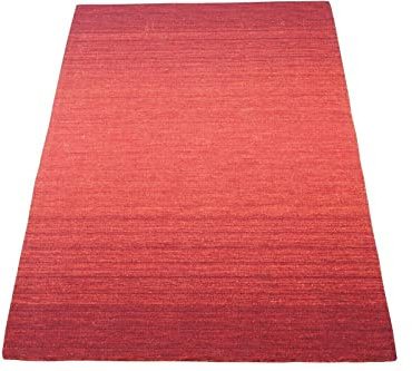 Röd matta 100 % ull 160 x 230 cm orientalisk matta handtuftad HT283