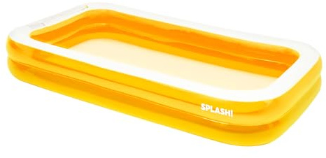 SPLASH! 10ft Inflatable Swimming Pool - Quick Set Rectangular Inflatable Pool Garden with Durable Vinyl, Fast Inflation, Safety Valve, Hose Adaptor - Outdoor Paddling Pool for Kids and Adults