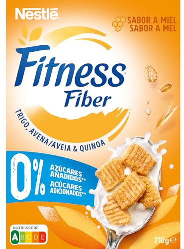 Nestlé Fitness 0% Cereales con Miel y Fibra 310g | Cereales 0% azúcares con miel y fuente de fibra. Textura crujiente para desayunos diarios y diferentes momentos de consumo.