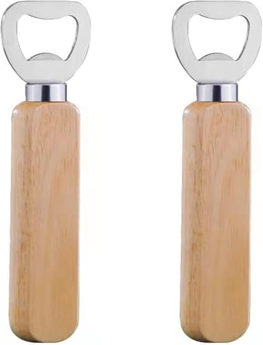2 PCS Beer Bottle Opener Wooden Handle Bottle Opener Bartender Bottle Openers Portable Bottle Opener Creative Gifts for Beer Soda and Soft Drink