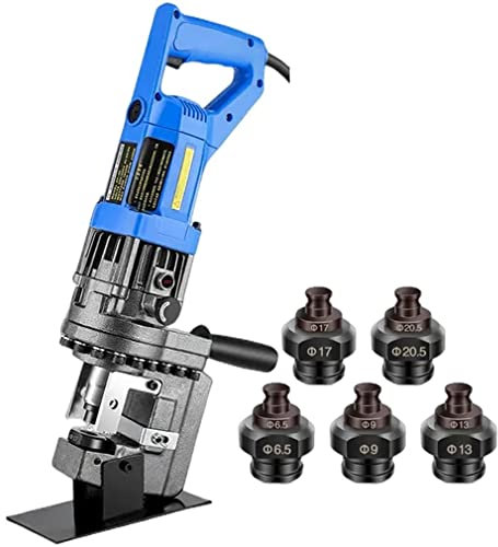 Electric Hydraulic Hole Puncher 1200W with 5 Dies Φ1/4-4 for Iron Copper Aluminum Plate - Hand-held Metal Hole Digger Punching Machine for Steel