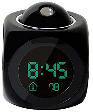 FHPEWXDG Despertador multifunción LCD Proyector LED Digital Reloj Despertador Estación meteorológica Calendario Proyector