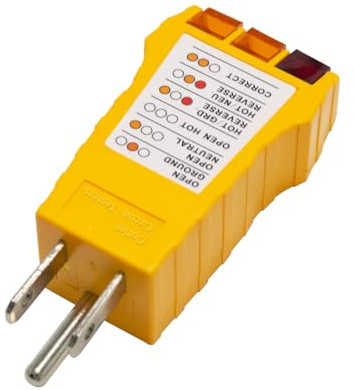 Outlet Tester with Electrical Receptacle Test,Socket Tester for North American Outlets (Yellow)